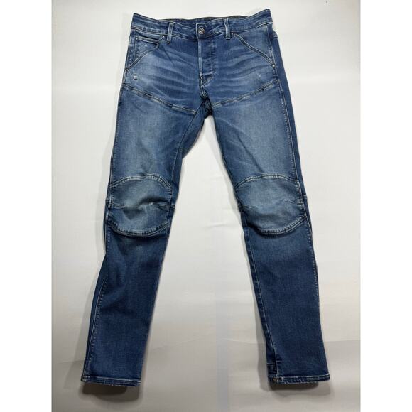 G-Star Raw Men's 5620 3D Slim Patch Knee Blue Denim Jeans - Size 31x32 (31x30.5) - Picture 1 of 7